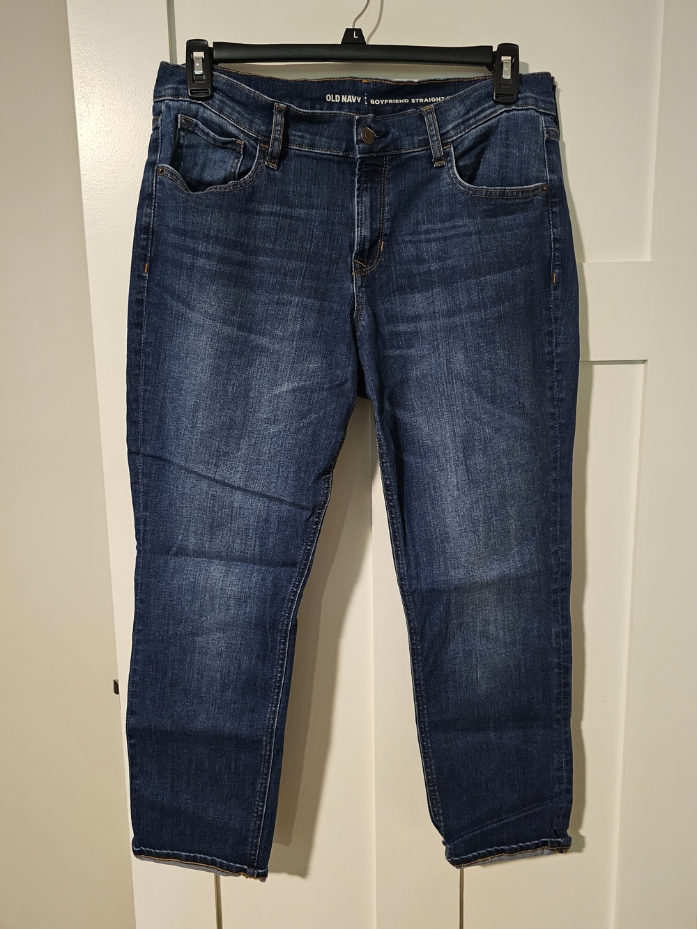Old Navy Dark Wash Boyfriend Straight Jeans - Dark Blue